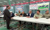 برپایی میز ارتباط مردمی در مصلای نماز جمعه شهرستان نکا به مناسبت گرامیداشت هفته دولت