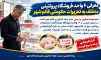 معرفی ۶ واحد فروشگاه پروتئینی متخلف به تعزیرات حکومتی قائم‌شهر